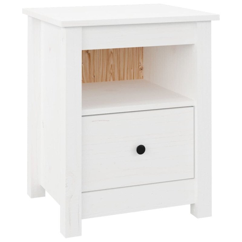 vidaXL Nočné stolíky 2 ks biele 40x35x49 cm masívne borovicové drevo
