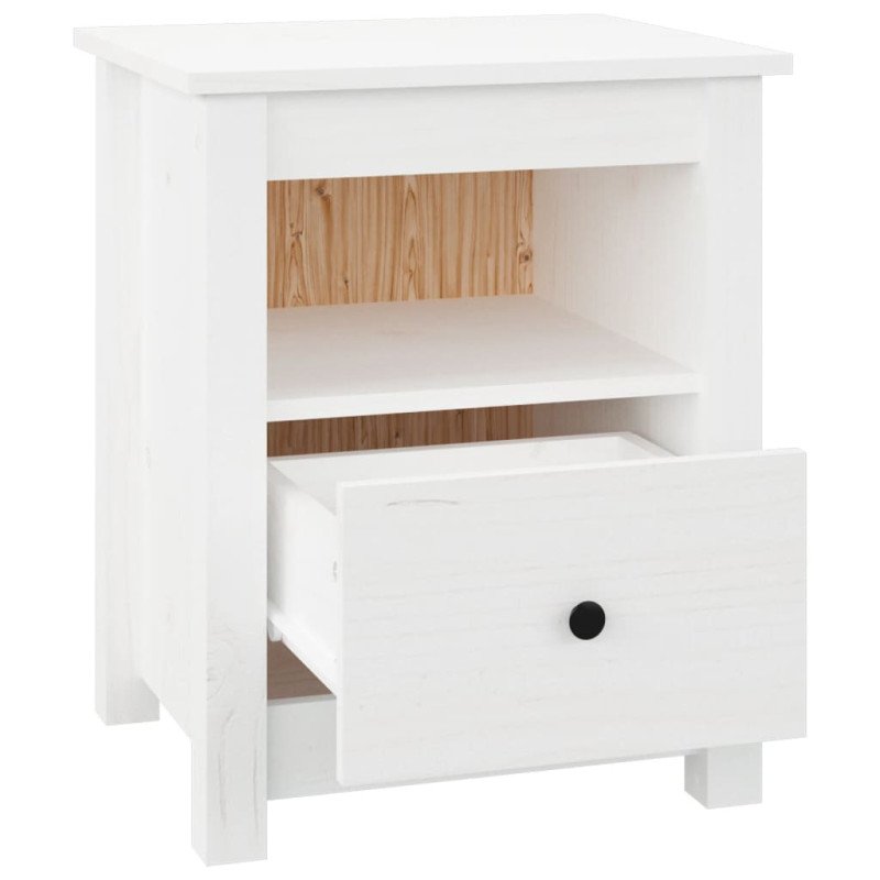 vidaXL Nočné stolíky 2 ks biele 40x35x49 cm masívne borovicové drevo