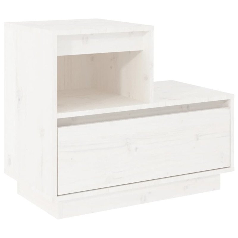 vidaXL Nočné stolíky 2 ks biele 60x34x51 cm masívne borovicové drevo