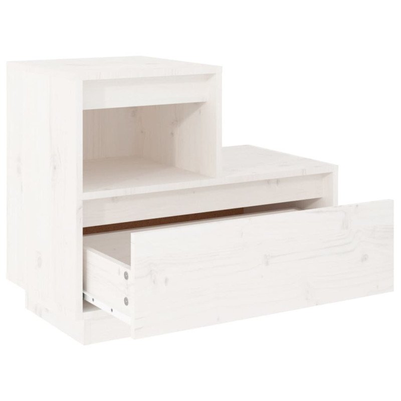 vidaXL Nočné stolíky 2 ks biele 60x34x51 cm masívne borovicové drevo