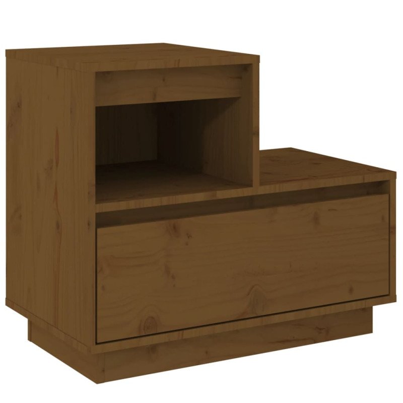 vidaXL Nočný stolík medovo-hnedý 60x34x51 cm masívne borovicové drevo
