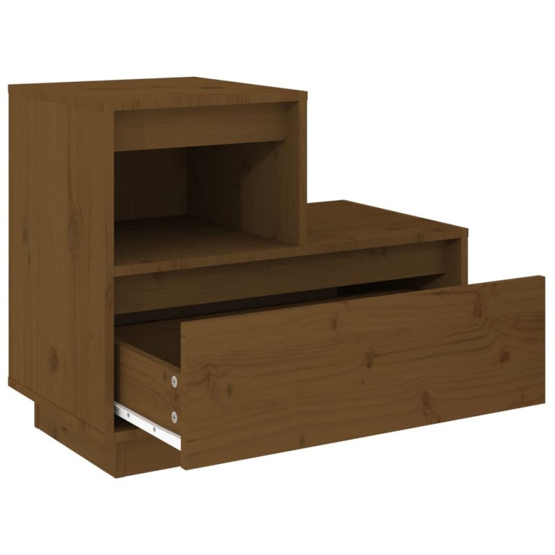 vidaXL Nočný stolík medovo-hnedý 60x34x51 cm masívne borovicové drevo