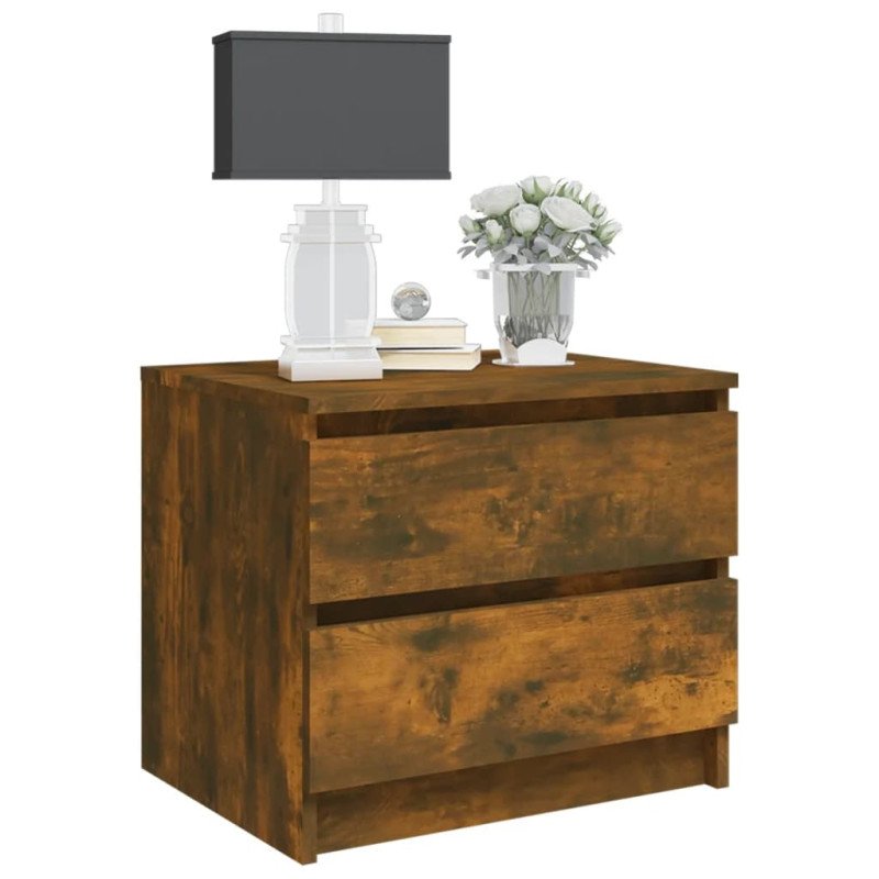 vidaXL Nočné stolíky 2 ks údený dub 50x39x43,5 cm spracované drevo