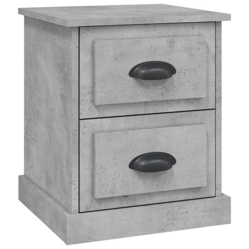 vidaXL Nočný stolík betónovo sivý 39x39x47,5 cm spracované drevo