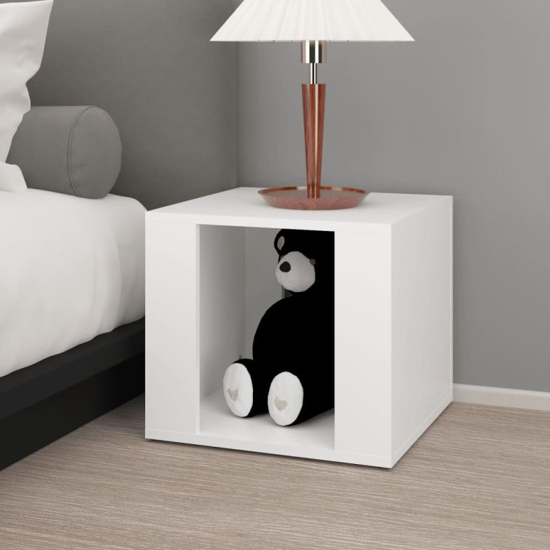 vidaXL Nočný stolík biely 41x40x36 cm spracované drevo