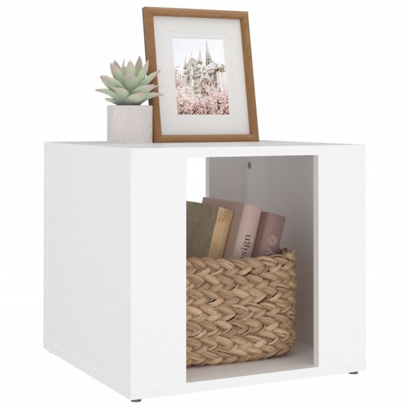 vidaXL Nočný stolík biely 41x40x36 cm spracované drevo