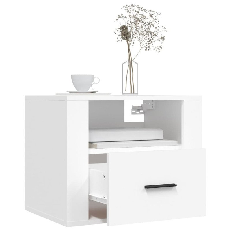vidaXL Nástenné nočné stolíky 2 ks biele 50x36x40 cm