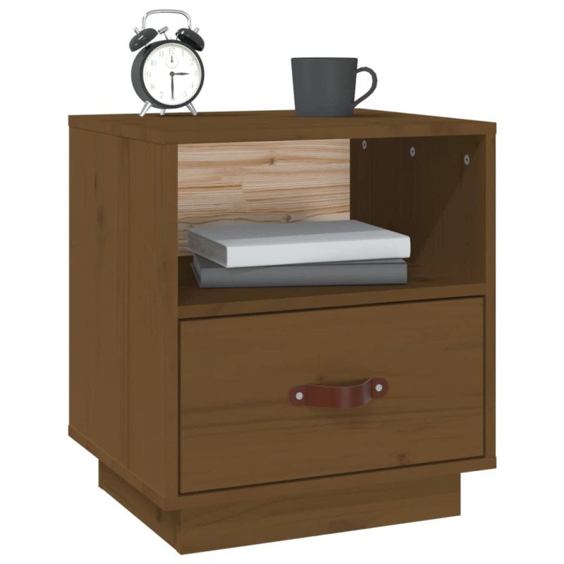 vidaXL Nočné stolíky 2 ks medovo-hnedé 40x34x45 cm borovicový masív