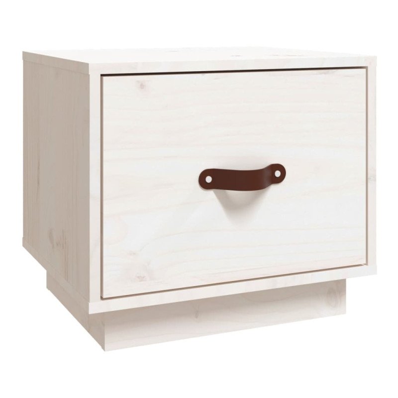 vidaXL Nočný stolík biely 40x34x35 cm masívne borovicové drevo