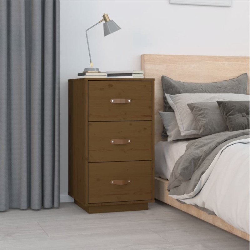 vidaXL Nočné stolíky 2 ks medovo-hnedé 40x40x75 cm borovicové drevo