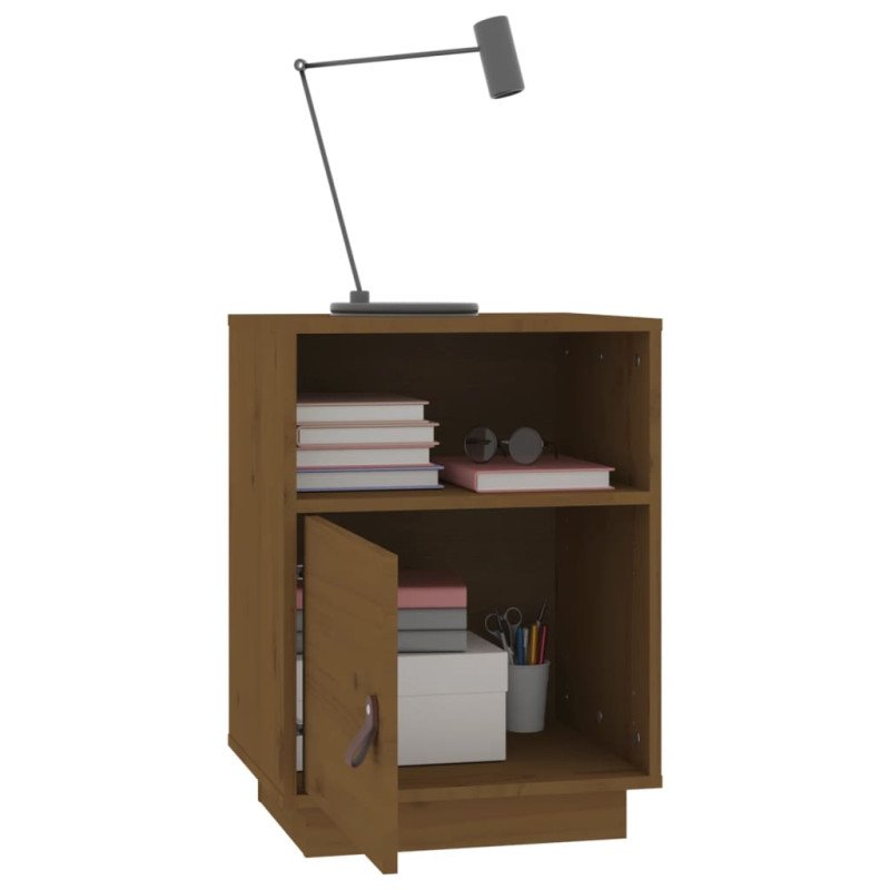 vidaXL Nočný stolík medovo-hnedý 40x34x55 cm masívne borovicové drevo