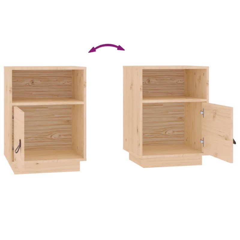 vidaXL Nočné stolíky 2 ks 40x34x55 cm masívne borovicové drevo
