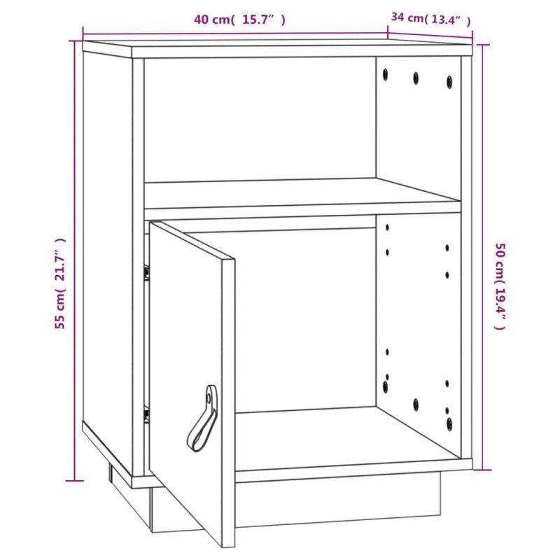vidaXL Nočné stolíky 2 ks 40x34x55 cm masívne borovicové drevo