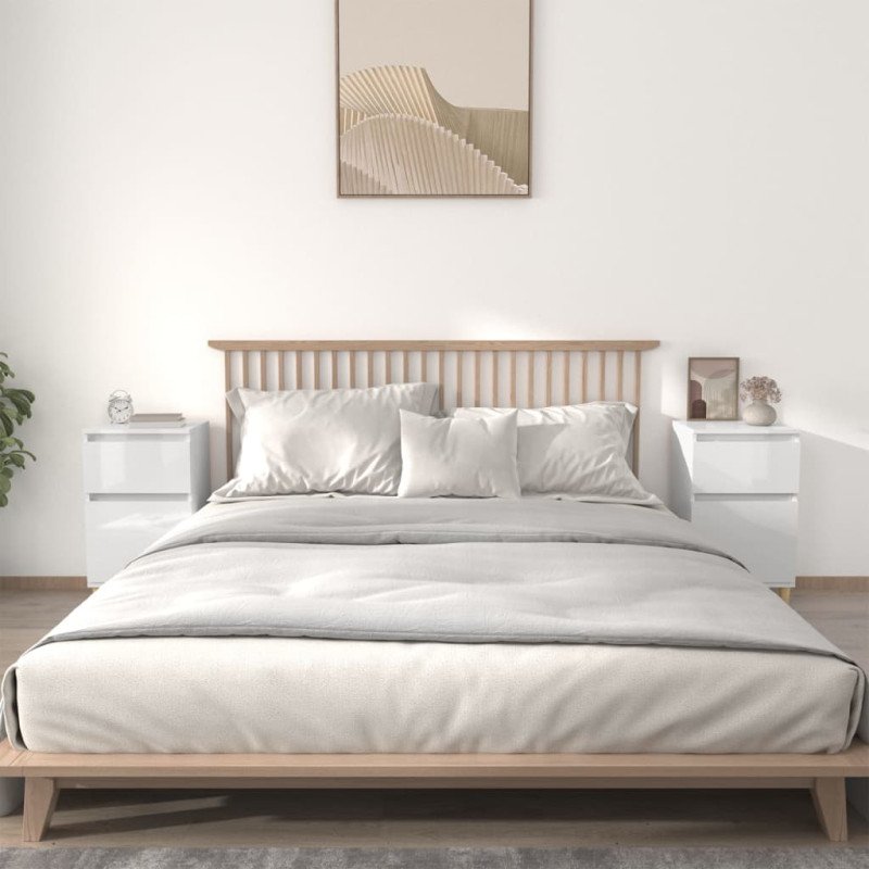 vidaXL Nočné stolíky 2 ks lesklé biele 40x35x70 cm