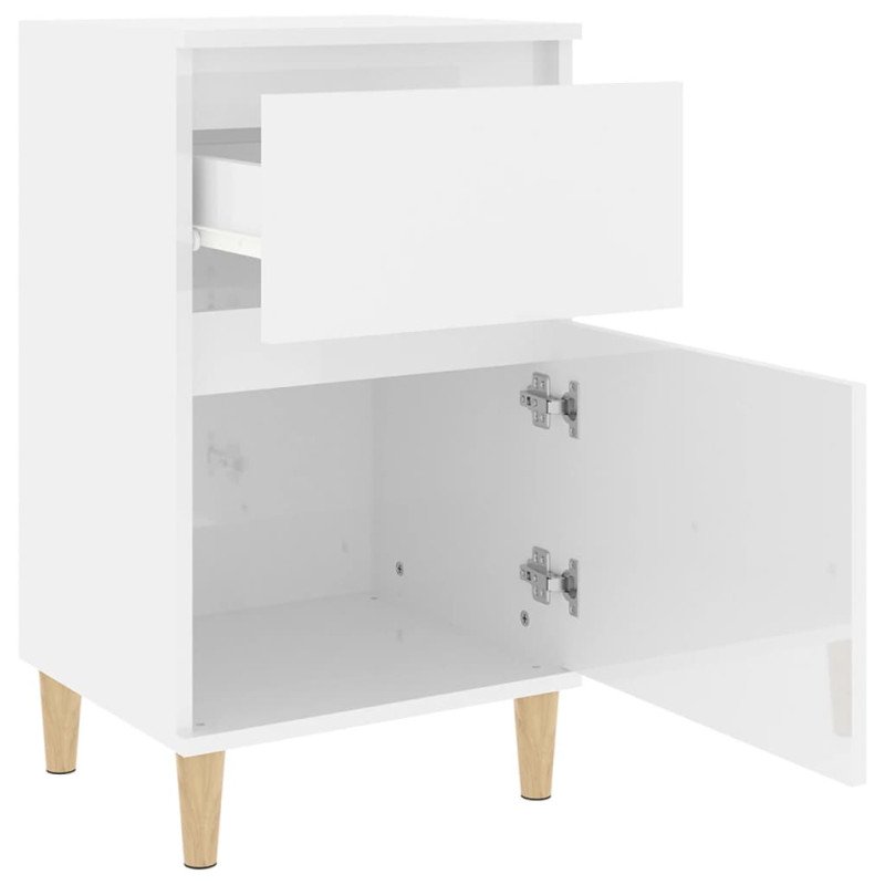 vidaXL Nočné stolíky 2 ks lesklé biele 40x35x70 cm