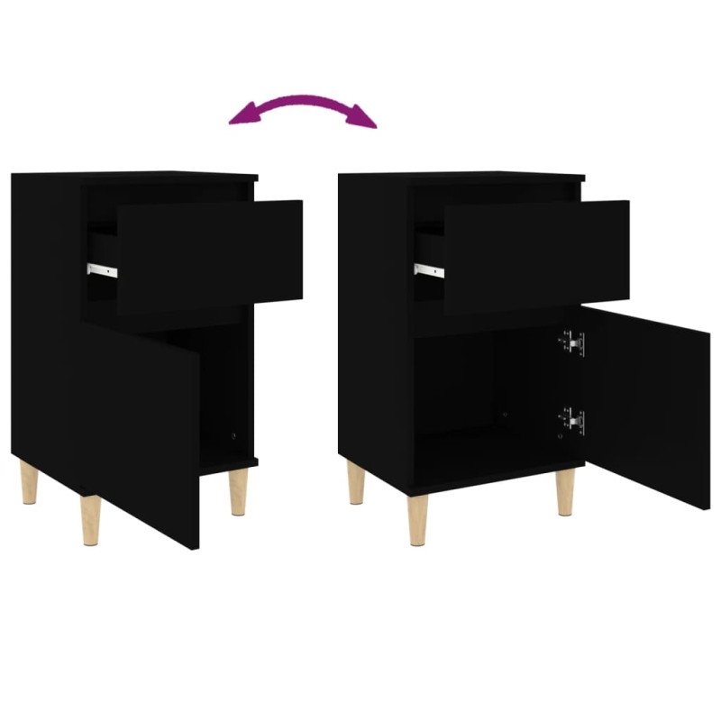vidaXL Nočné stolíky 2 ks čierne 40x35x70 cm