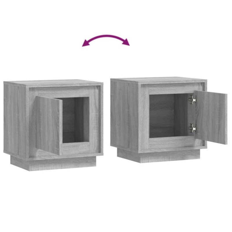 vidaXL Nočné stolíky 2 ks sivé sonoma 44x35x45 cm spracované drevo