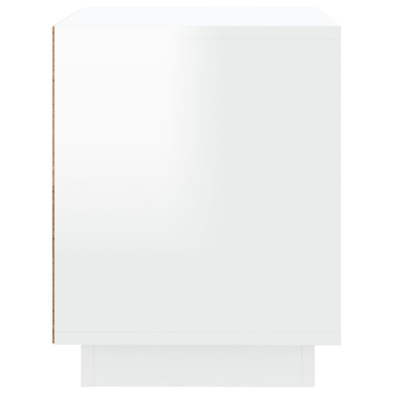 vidaXL Nočný stolík lesklý biely 44x35x45 cm spracované drevo
