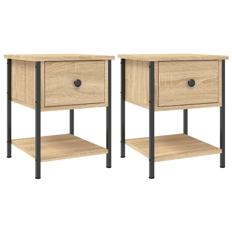 vidaXL Nočné stolíky 2 ks dub sonoma 34x35,5x45 cm kompozitné drevo