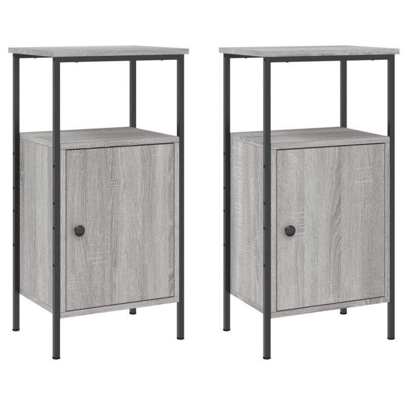vidaXL Nočné stolíky 2 ks sivý dub sonoma 41x31x80 cm kompozitné drevo
