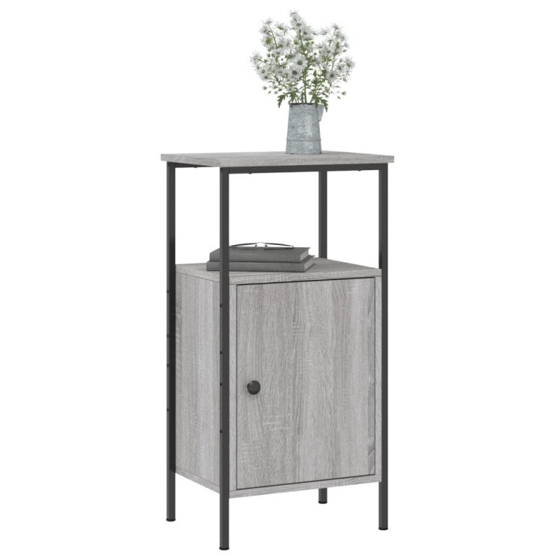 vidaXL Nočné stolíky 2 ks sivý dub sonoma 41x31x80 cm kompozitné drevo