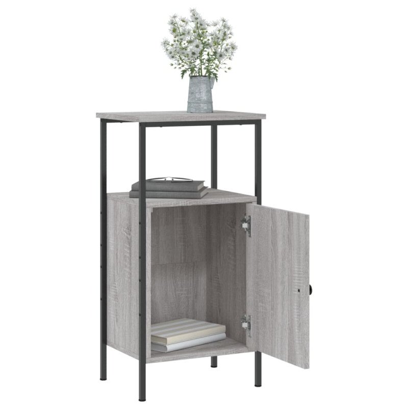 vidaXL Nočné stolíky 2 ks sivý dub sonoma 41x31x80 cm kompozitné drevo