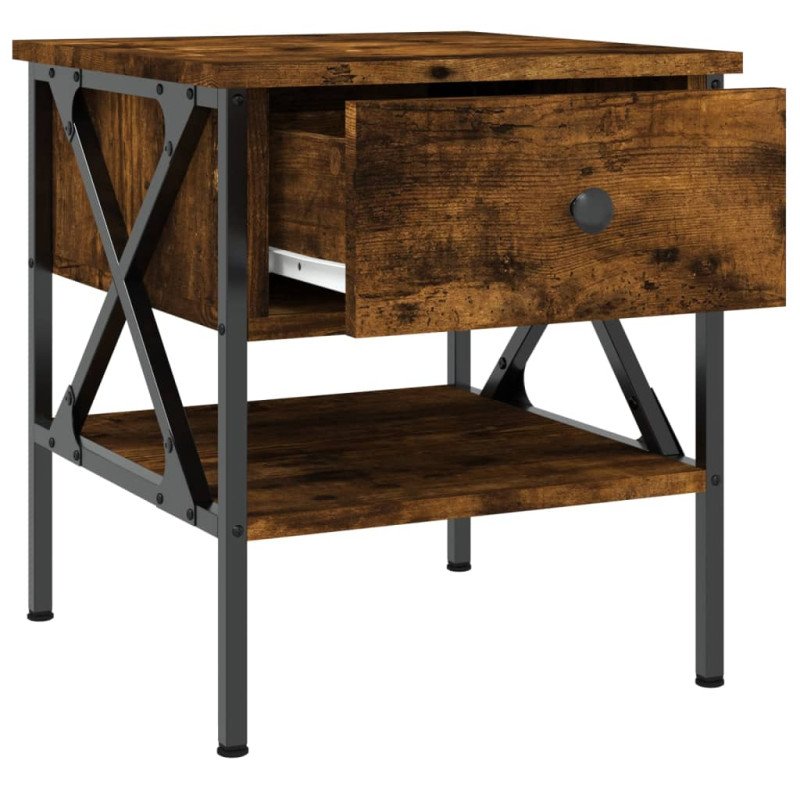 vidaXL Nočné stolíky 2 ks dymový dub 40x42x45 cm kompozitné drevo