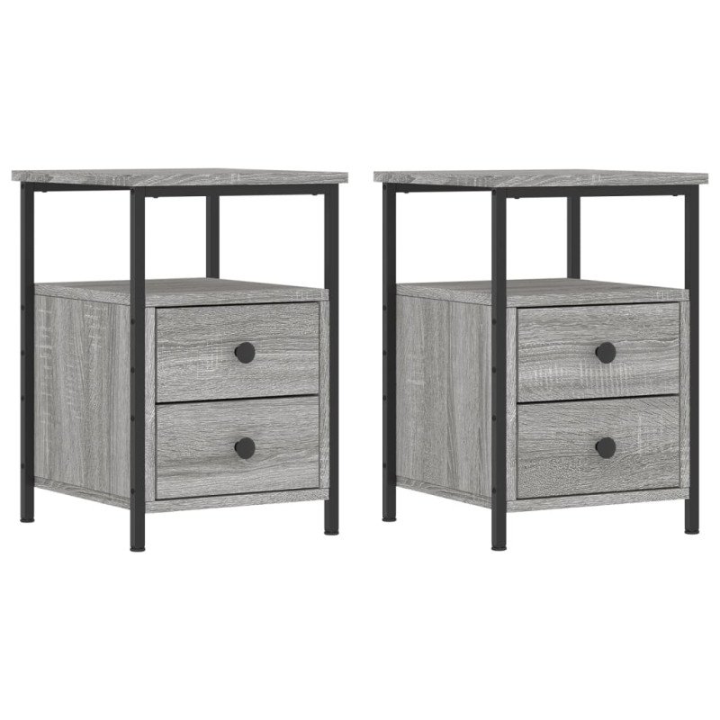 vidaXL Nočné stolíky 2ks sivý dub sonoma 34x35,5x50cm kompozitné drevo
