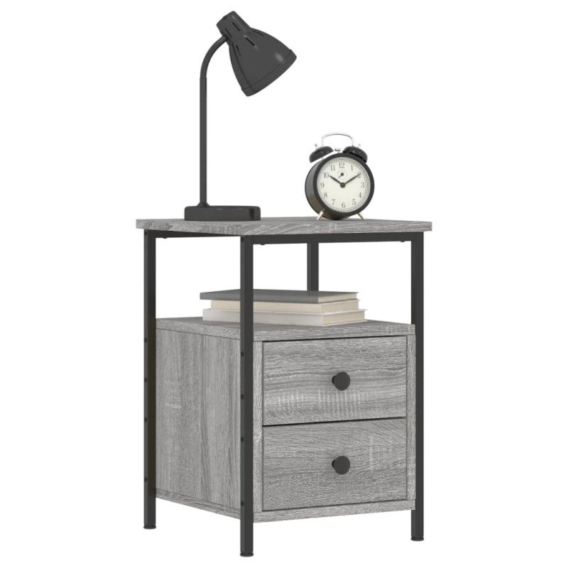 vidaXL Nočné stolíky 2ks sivý dub sonoma 34x35,5x50cm kompozitné drevo