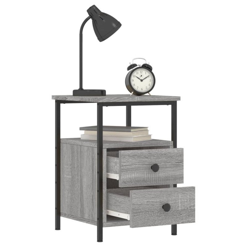 vidaXL Nočné stolíky 2ks sivý dub sonoma 34x35,5x50cm kompozitné drevo