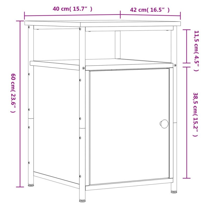 vidaXL Nočné stolíky 2 ks čierne 40x42x60 cm kompozitné drevo