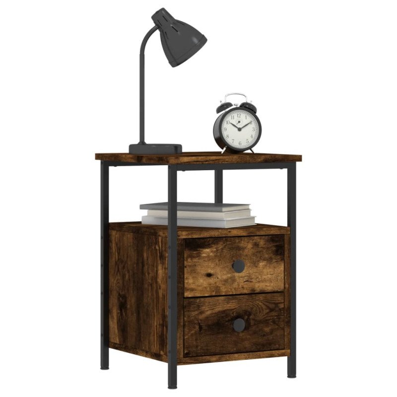 vidaXL Nočný stolík dymový dub 34x35,5x50 cm kompozitné drevo