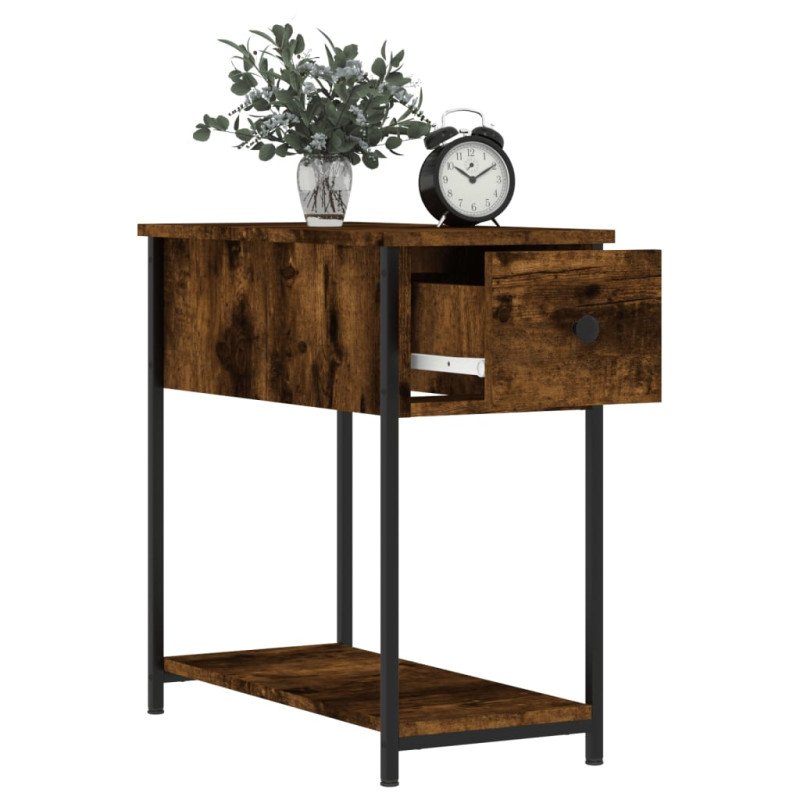 vidaXL Nočný stolík dymový dub 30x60x60 cm kompozitné drevo