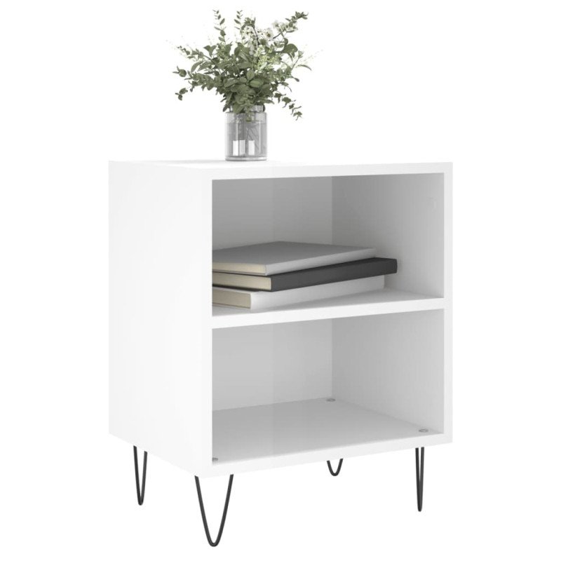 vidaXL Nočné skrinky 2 ks vysoký lesk biele 40x30x50 cm kompoz. drevo