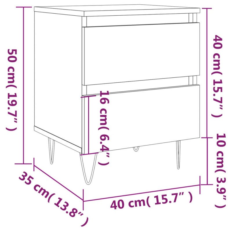 vidaXL Nočný stolík divý dub sonoma 40x35x50 cm kompozitné drevo