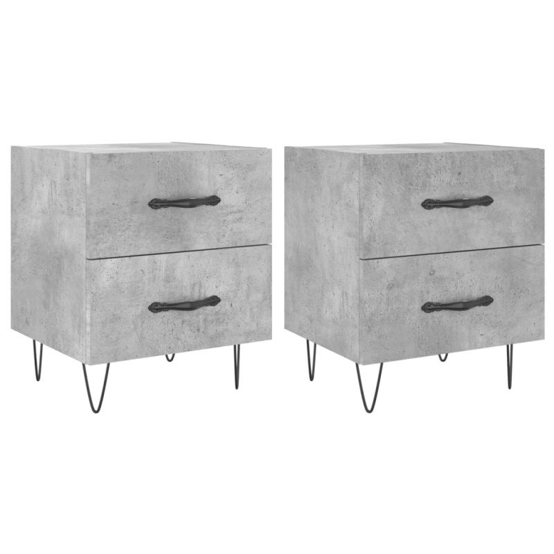 vidaXL Nočné stolíky 2 ks betónovo sivé 40x35x47,5 cm kompozitné drevo
