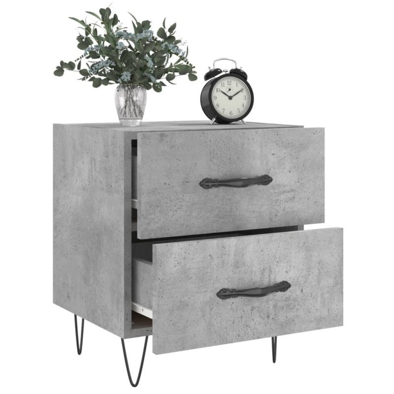 vidaXL Nočné stolíky 2 ks betónovo sivé 40x35x47,5 cm kompozitné drevo