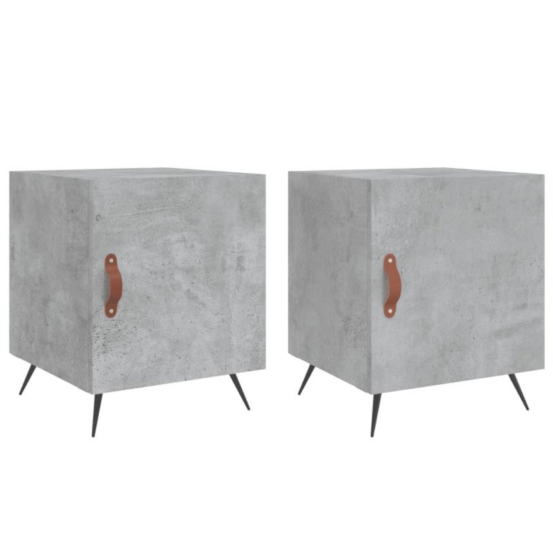 vidaXL Nočné stolíky 2 ks betónovo sivé 40x40x50 cm kompozitné drevo