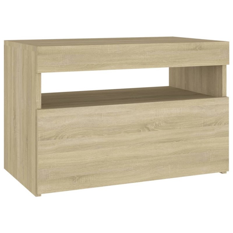 vidaXL Nočný stolík a LED svetlá 2 ks dub sonoma 60x35x40 cm