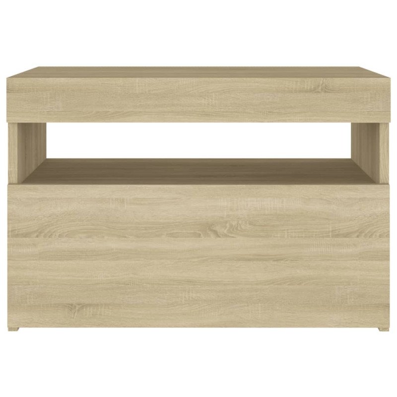 vidaXL Nočný stolík a LED svetlá 2 ks dub sonoma 60x35x40 cm