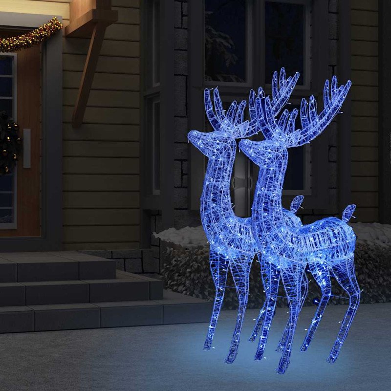 vidaXL XXL Akrylové vianočné soby 250 LED 2 ks 180 cm modré