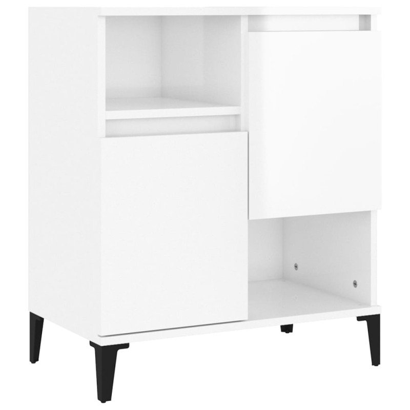vidaXL Komody 2 ks lesklé biele 60x35x70 cm kompozitné drevo