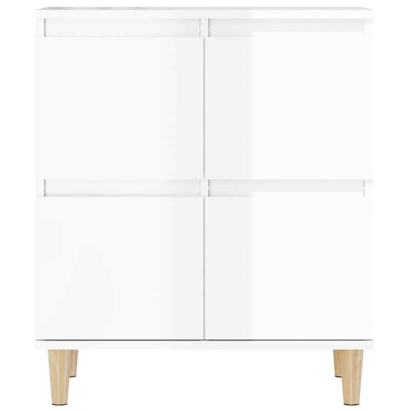 vidaXL Komody 3 ks lesklé biele 60x35x70 cm kompozitné drevo