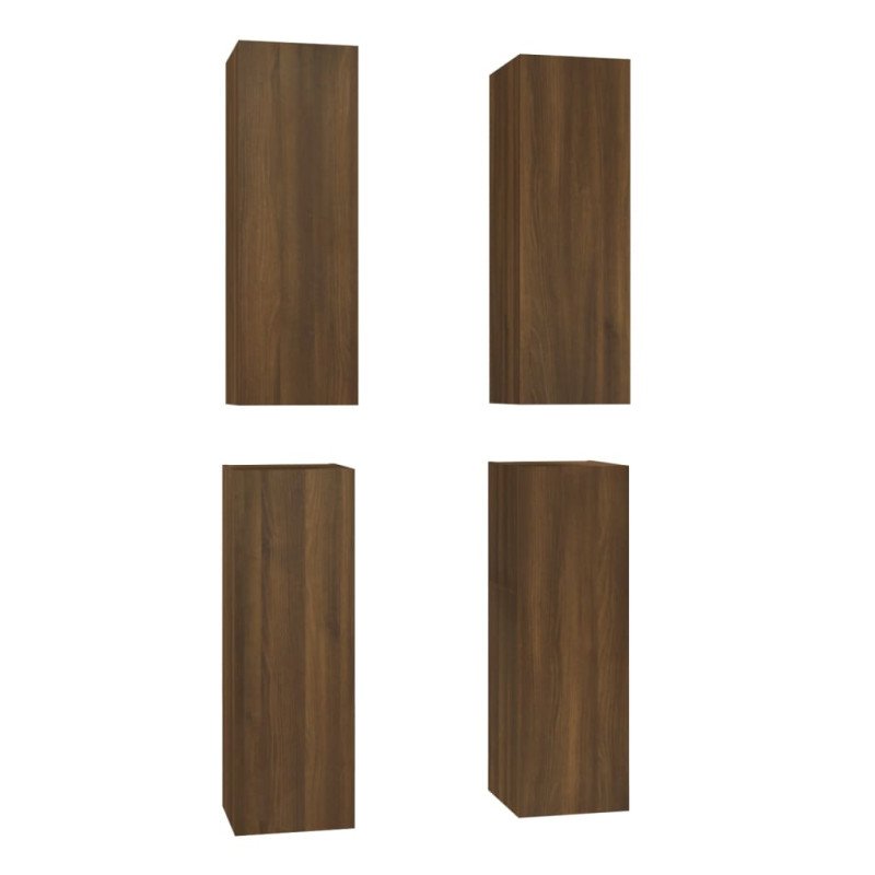 vidaXL TV skrinky 4 ks hnedý dub 30,5x30x90 cm spracované drevo
