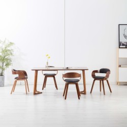  vidaXL Jedálenské stoličky 4 ks tmavosivé látka a ohýbané drevo