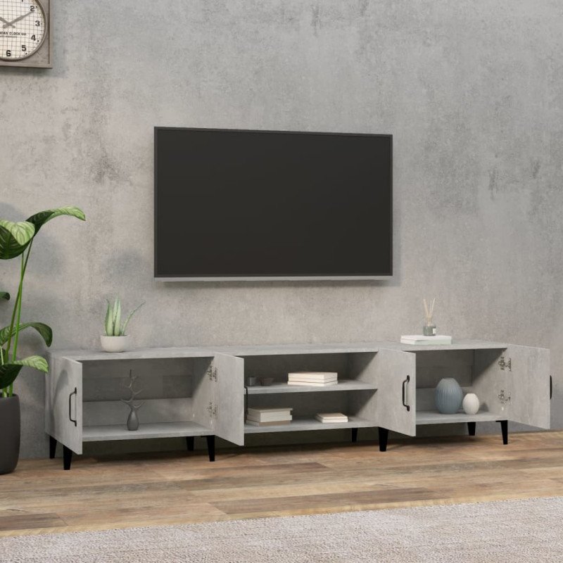 vidaXL TV skrinka betónová sivá 180x31,5x40 cm kompozitné drevo
