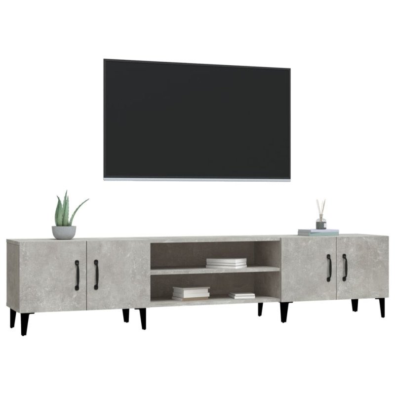 vidaXL TV skrinka betónová sivá 180x31,5x40 cm kompozitné drevo