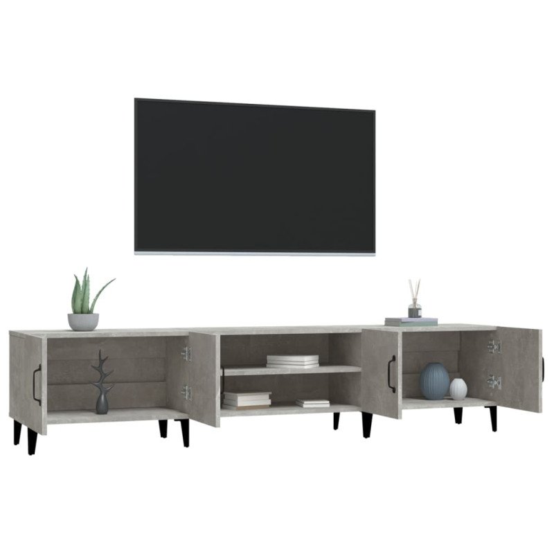 vidaXL TV skrinka betónová sivá 180x31,5x40 cm kompozitné drevo
