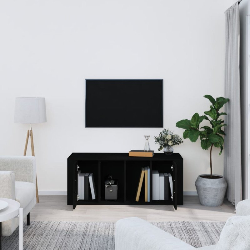 vidaXL TV skrinka čierna 100x35x40 cm spracované drevo
