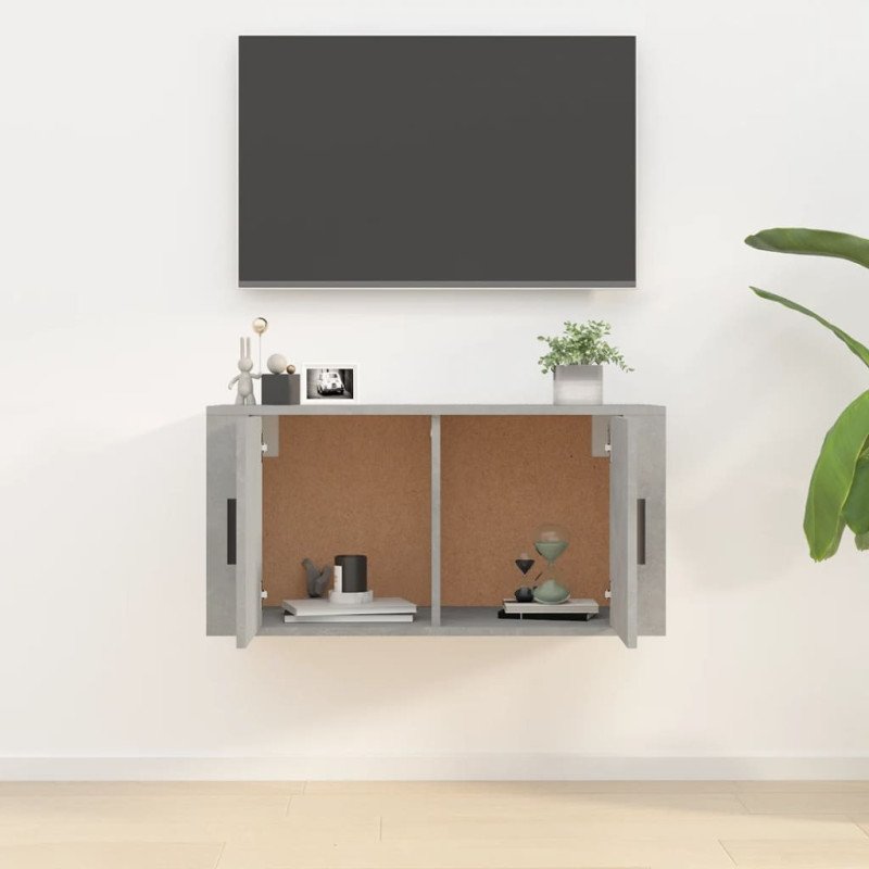 vidaXL Nástenná TV skrinka betónová 80x34,5x40 cm
